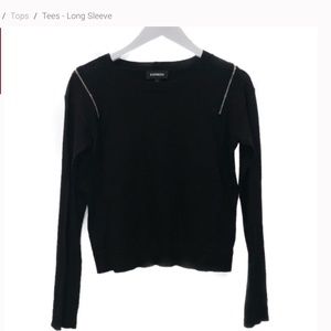 EXPRESS BLACK ZIPPER SHOULDER LONG SLEEVE
